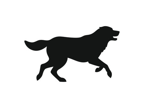 Great Pyrenees dog silhouette vector illustration, pet clipart, black and white animal shape