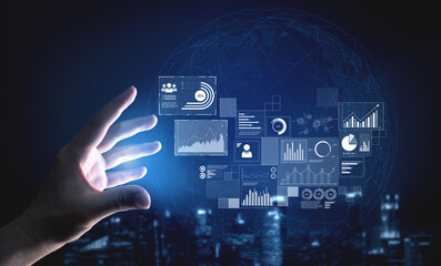 Poster - Data insights, charts, and analytics help visualize performance. Data drives strategy, analytics enhances growth, and data improves business outcomes through analytics. Vouch