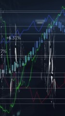 Poster - Financial data processing against blue background