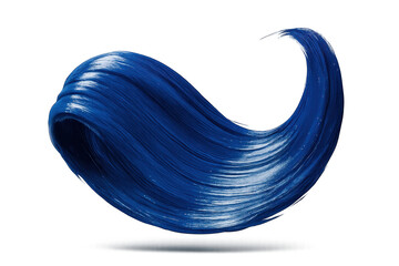 Poster - Vibrant blue paint stroke isolated on a transparent background, dynamic wave design