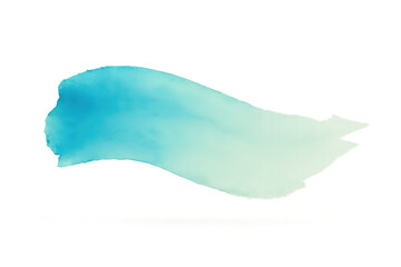 Poster - Vibrant blue-green watercolor wash isolated on transparent background.