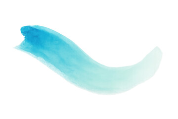 Poster - Wavy blue watercolor brush stroke with gradient texture, isolated