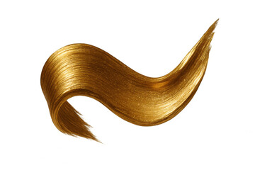 Poster - Shiny golden wavy stroke isolated on transparent background, luxurious and elegant design