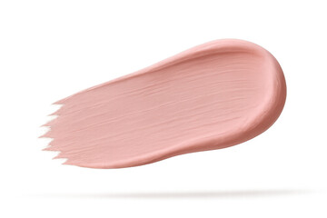 Poster - creamy peach pink cosmetic smear isolated on transparent background