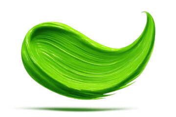 Poster - Vibrant green paint stroke isolated on transparent background, abstract artistic