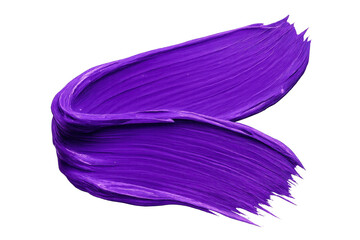Poster - Vibrant purple paint stroke texture isolated on transparent background, artistic