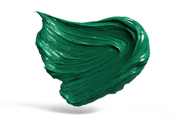 Poster - Textured vibrant green paint stroke isolated on a transparent background