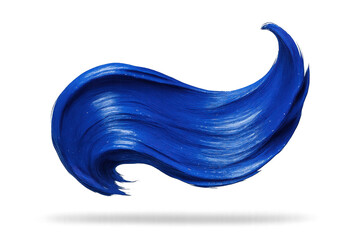 Poster - Vibrant blue paint stroke isolated on transparent background, artistic texture