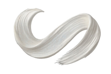 Poster - Elegant pearlescent white paint stroke isolated on transparent background, artistic design.