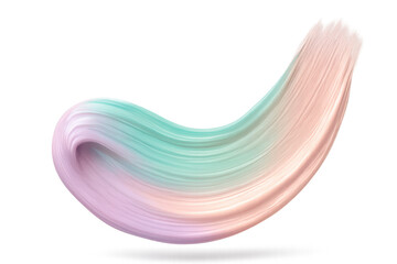 Fototapete - Dynamic 3D fluid art element with pastel colors, cut-out on clear background