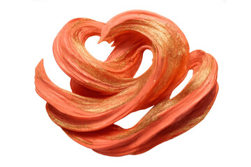 Poster - Dynamic abstract peach and gold fluid art isolated on transparent background