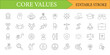 © Design By Mehedi - Set of Core Values Editable Stroke Icons Depicting Ethics Principles and Organizational Culture for Business and Individuals