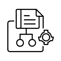 Poster - Optimize workflow process automation with document management and configuration settings icon vector on transparent background
