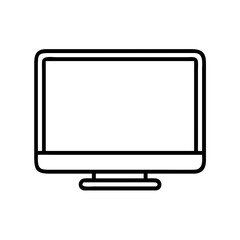 Poster - Modern computer monitor display screen vector illustration for graphic design and web design use on transparent background