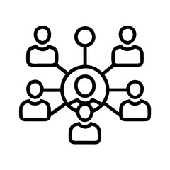 Poster - Organization structure social network diagram teamwork collaboration connection people team members on transparent background