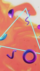 Poster - Animation of moving shapes and stains on white background