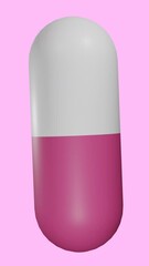 Poster - Animation of floating pill on pink background