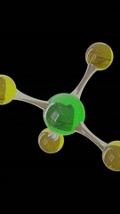Aufkleber - Animation of 3d micro of molecules on black background