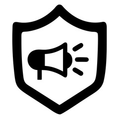 Poster - Protective Shield Icon Featuring an Integrated Communication Symbol Design