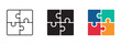 © Habiba Anika - Puzzle piece vector icon set  , Vector illustration .