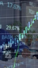 Poster - Animation of financial data processing over african american businessman in office