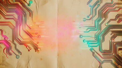Poster - Colorful abstract circuit design
