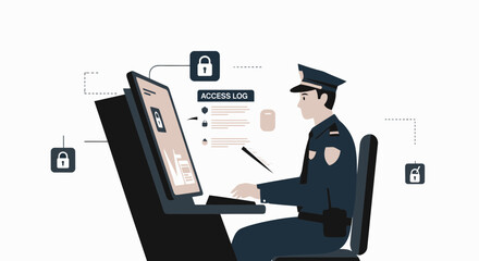 Poster - Officer Overseeing Security Data And Access Control In Network System