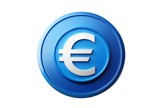 Euro Currency Symbol Blue Circular Icon Design
