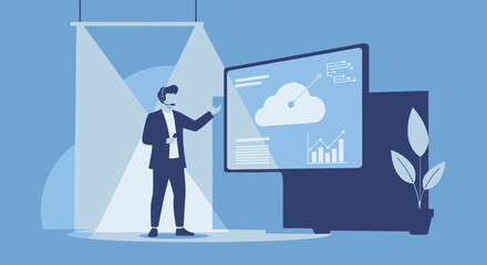 Poster - Professional Cloud Computing Presentation By Business Expert In Modern Setup