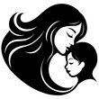 © Photo Station 19 - Mother embraces child love affection family care silhouette vector illustration