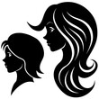 © Photo Station 19 - Two women with different hairstyles head silhouette vector illustration