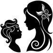 © Photo Station 19 - Mother and child looking at each other silhouette vector illustration
