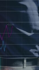 Poster - Animation of data processing over businessman using smartphone