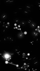 Aufkleber - Animation of molecules spinning over black background