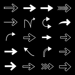 Poster - Arrows in Action: A dynamic collection of arrows pointing in various directions, creating a visually engaging display of choices and direction, ideal for conveying movement and progression.
