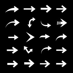 Poster - Directional Dynamics: A collection of vibrant, versatile arrows, pointing the way forward with purpose and precision, on a deep black canvas, each arrow a symbol of guidance, motion.