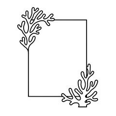 Aufkleber - Elegant Frame: A minimalist design featuring delicate coral accents, embracing a clean square form with a refined sense of aesthetic balance, presenting a blank canvas for design possibilities.