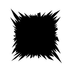 Poster - Explosive Black Shape: Abstract black explosion graphic on display, with jagged edges to depict powerful dynamics.
