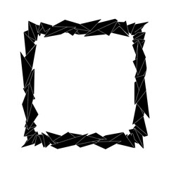 Aufkleber - Geometric Frame: A modern geometric frame composed of black angular shapes, offering a versatile design element for various creative projects, emphasizing sharp lines and contemporary aesthetics.