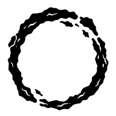 Aufkleber - Circular Symbol: Abstract monochrome illustration of a hand-drawn, imperfect circle.