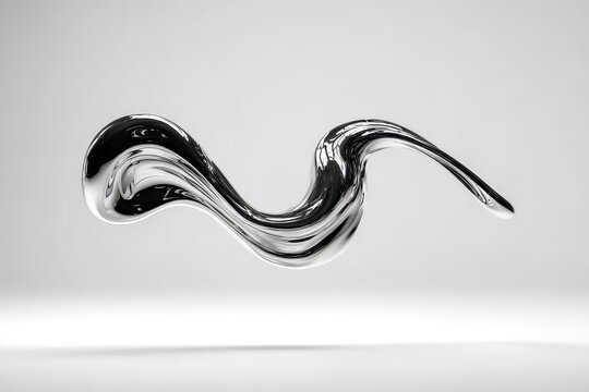 Abstract metallic form in motion.