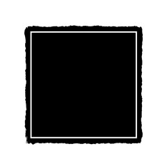 Aufkleber - Abstract Black Square with White Border: A striking, minimalist composition featuring a textured black square framed by a clean white border, conveying a sense of modern simplicity.