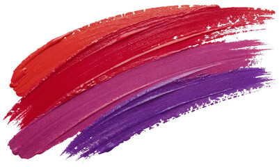Poster -  vibrant display of textured paint strokes in shades of red pink and purple on a white background