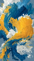 Poster - Colorful Wave: A dynamic and expressive composition showcasing vibrant colors and fluid movement, perfect for a modern and artistic touch. 