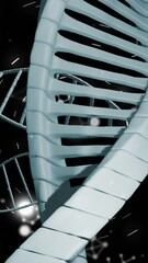 Poster - Animation of dna helixes and floating nucleotides and lines moving in circular motion