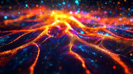 Poster - Abstract colorful glowing texture design