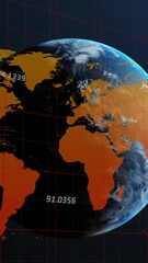 Poster - Animation of data processing over world map against spinning globe in space