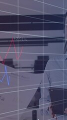 Poster - Diverse women in an office analyze global stock market trends on digital devices.