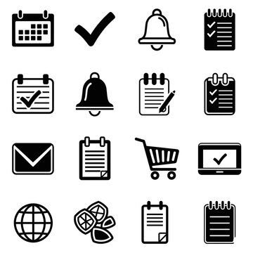 Effective Task Management Icons Checklist, Calendar, Notification Bell, and More
