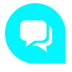 Poster - Cyan Chat Bubble Icon for Communication, Messaging, and Social Media, Representing Dialogue, Conversation, and Online Interaction in Digital Platforms